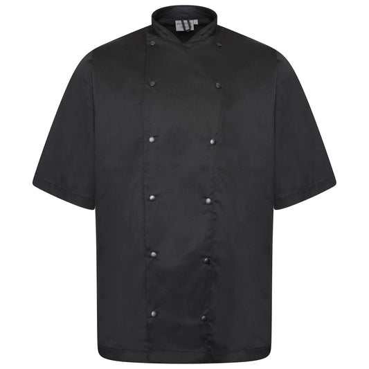 Chefs Jacket Short Sleeve - Black - 4XL