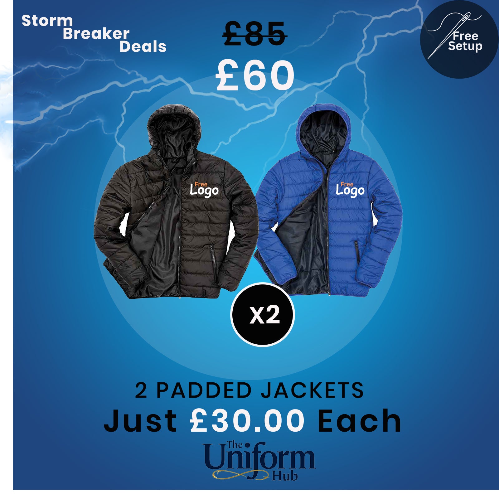 Storm Breaker Deals - 2x Result Soft Padded Jackets