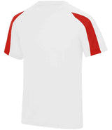 AWDis Cool Contrast Wicking T-Shirt | Arctic White/Fire Red thumbnail 1