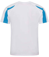 AWDis Cool Contrast Wicking T-Shirt | Arctic White/Sapphire Blue thumbnail 2