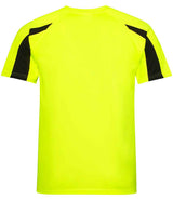AWDis Cool Contrast Wicking T-Shirt | Electric Yellow/Jet Black thumbnail 2
