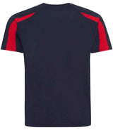 AWDis Cool Contrast Wicking T-Shirt | French Navy/Fire Red thumbnail 2