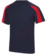 AWDis Cool Contrast Wicking T-Shirt | French Navy/Fire Red thumbnail 1