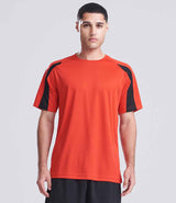 AWDis Cool Contrast Wicking T-Shirt | Fire Red/Jet Black thumbnail 1