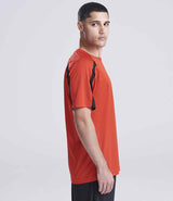 AWDis Cool Contrast Wicking T-Shirt | Fire Red/Jet Black thumbnail 2