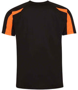 AWDis Cool Contrast Wicking T-Shirt | Jet Black/Electric Orange thumbnail 2