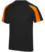 AWDis Cool Contrast Wicking T-Shirt | Jet Black/Electric Orange thumbnail 1