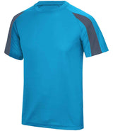 AWDis Cool Contrast Wicking T-Shirt | Sapphire Blue/Charcoal thumbnail 1