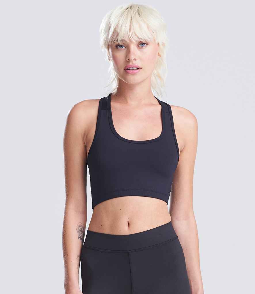 AWDis Ladies Cool Sports Crop Top | Jet Black