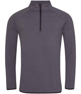 AWDis Cool Half Zip Sweat Top | Charcoal/Jet Black thumbnail 1