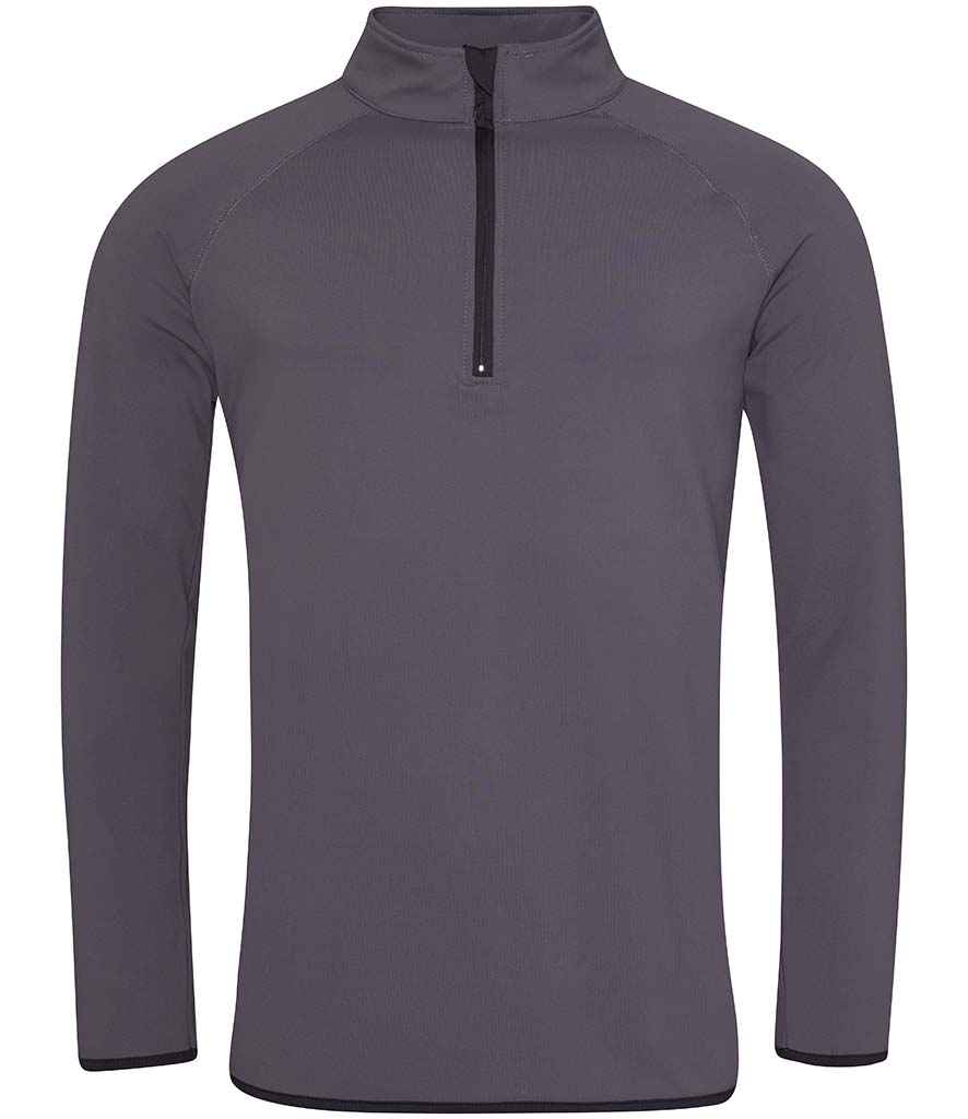 AWDis Cool Half Zip Sweat Top | Charcoal/Jet Black
