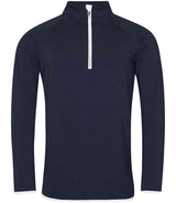 AWDis Cool Half Zip Sweat Top | French Navy/Arctic White thumbnail 1