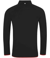 AWDis Cool Half Zip Sweat Top | Jet Black/Fire Red thumbnail 2