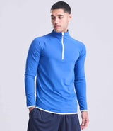 AWDis Cool Half Zip Sweat Top | Royal Blue/Arctic White thumbnail 1