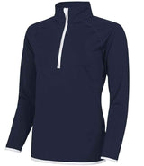 AWDis Ladies Cool Half Zip Sweat Top | French Navy/Arctic White thumbnail 1