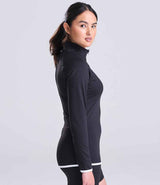 AWDis Ladies Cool Half Zip Sweat Top | Jet Black/Arctic White thumbnail 2