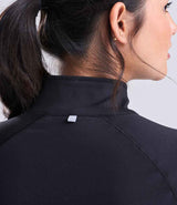 AWDis Ladies Cool Half Zip Sweat Top | Jet Black/Arctic White thumbnail 5