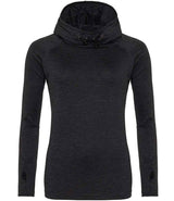 AWDis Ladies Cool Cowl Neck Top | Black Slate Melange thumbnail 1
