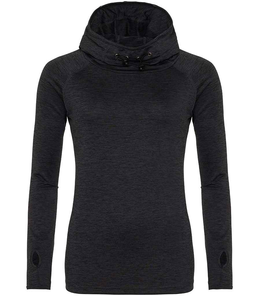 AWDis Ladies Cool Cowl Neck Top | Black Slate Melange