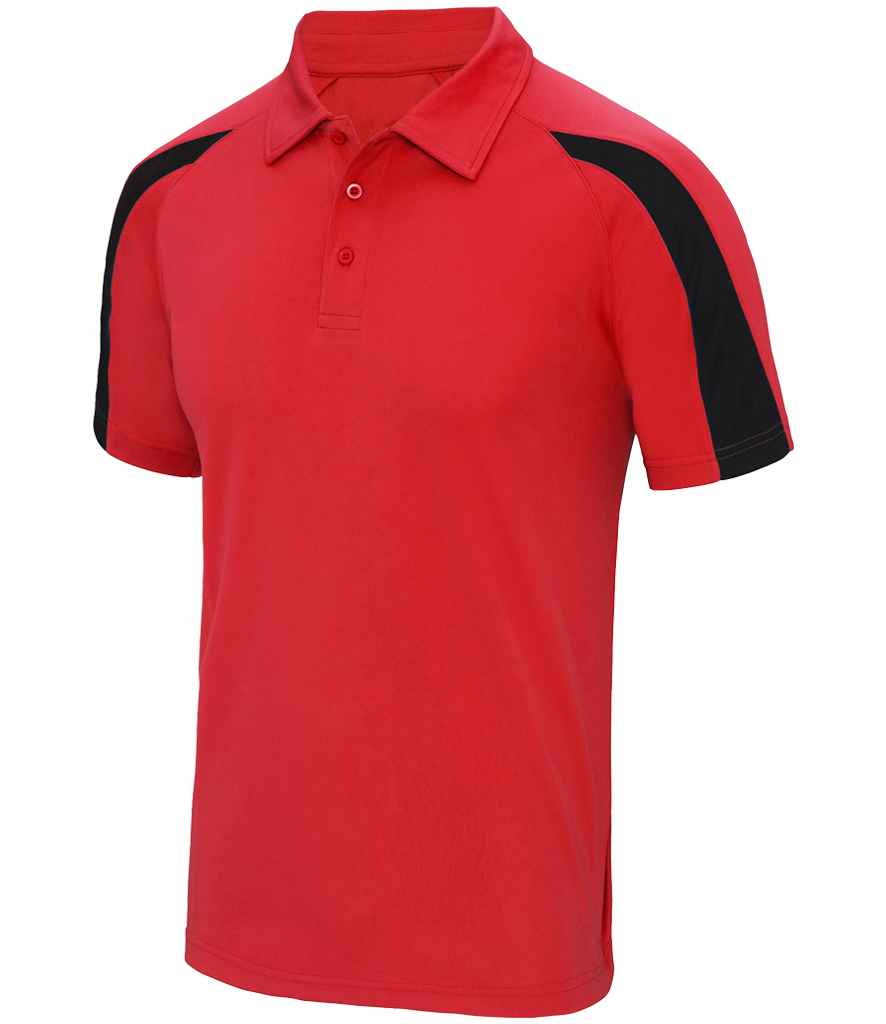 AWDis Cool Contrast Polo Shirt | Fire Red/Jet Black