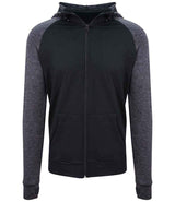 AWDis Cool Contrast Zoodie | Black/Black Slate Melange thumbnail 1