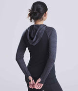 AWDis Ladies Cool Contrast Zoodie | Black/Black Slate Melange thumbnail 3