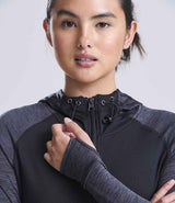 AWDis Ladies Cool Contrast Zoodie | Black/Black Slate Melange thumbnail 4