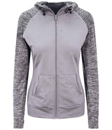 AWDis Ladies Cool Contrast Zoodie | Grey/Grey Melange thumbnail 1