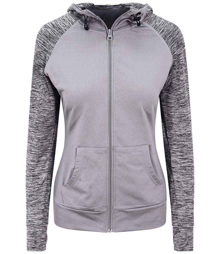 AWDis Ladies Cool Contrast Zoodie | Grey/Grey Melange