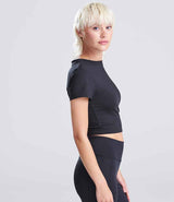 AWDis Ladies Cool Recycled Cropped T-Shirt | Jet Black thumbnail 2