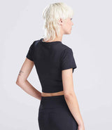 AWDis Ladies Cool Recycled Cropped T-Shirt | Jet Black thumbnail 3