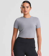 AWDis Ladies Cool Recycled Cropped T-Shirt | Platinum Grey thumbnail 1