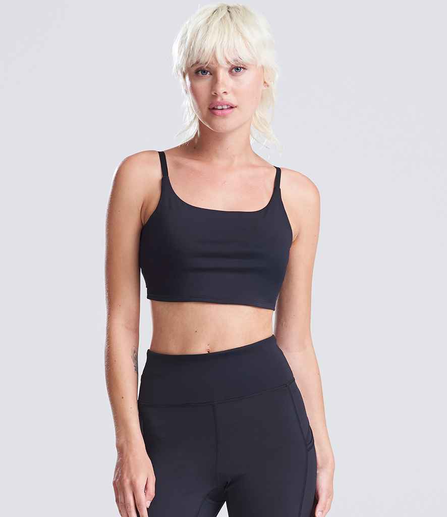 AWDis Ladies Cool Recycled Tech Sports Bra | Jet Black