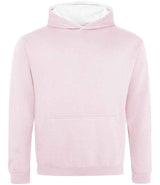 AWDis Kids Varsity Hoodie | Baby Pink/Arctic White thumbnail 1