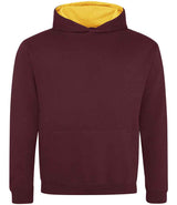 AWDis Kids Varsity Hoodie | Burgundy/Gold thumbnail 1