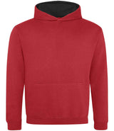 AWDis Kids Varsity Hoodie | Fire Red/Jet Black thumbnail 1