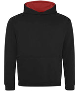 AWDis Kids Varsity Hoodie | Jet Black/Fire Red thumbnail 4