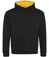AWDis Kids Varsity Hoodie | Jet Black/Gold thumbnail 1
