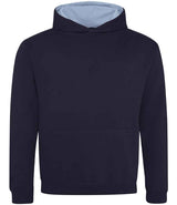 AWDis Kids Varsity Hoodie | New French Navy/Sky Blue thumbnail 1
