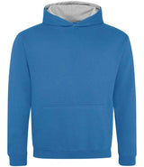 AWDis Kids Varsity Hoodie | Sapphire Blue/Heather Grey thumbnail 1