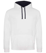 AWDis Varsity Hoodie | Arctic White/French Navy thumbnail 1