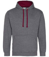 AWDis Varsity Hoodie | Charcoal/Burgundy thumbnail 1