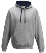 AWDis Varsity Hoodie | Heather Grey/New French Navy thumbnail 1