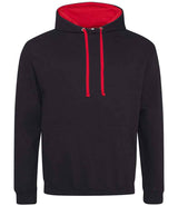 AWDis Varsity Hoodie | Jet Black/Fire Red thumbnail 1