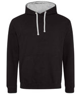 AWDis Varsity Hoodie | Jet Black/Heather Grey thumbnail 1