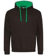 AWDis Varsity Hoodie | Jet Black/Kelly Green thumbnail 1