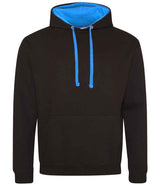 AWDis Varsity Hoodie | Jet Black/Sapphire Blue thumbnail 1
