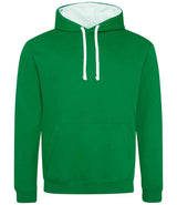 AWDis Varsity Hoodie | Kelly Green/Arctic White thumbnail 1