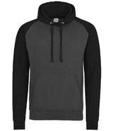 AWDis Baseball Hoodie | Charcoal/Jet Black thumbnail 1