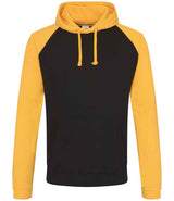 AWDis Baseball Hoodie | Jet Black/Gold thumbnail 1